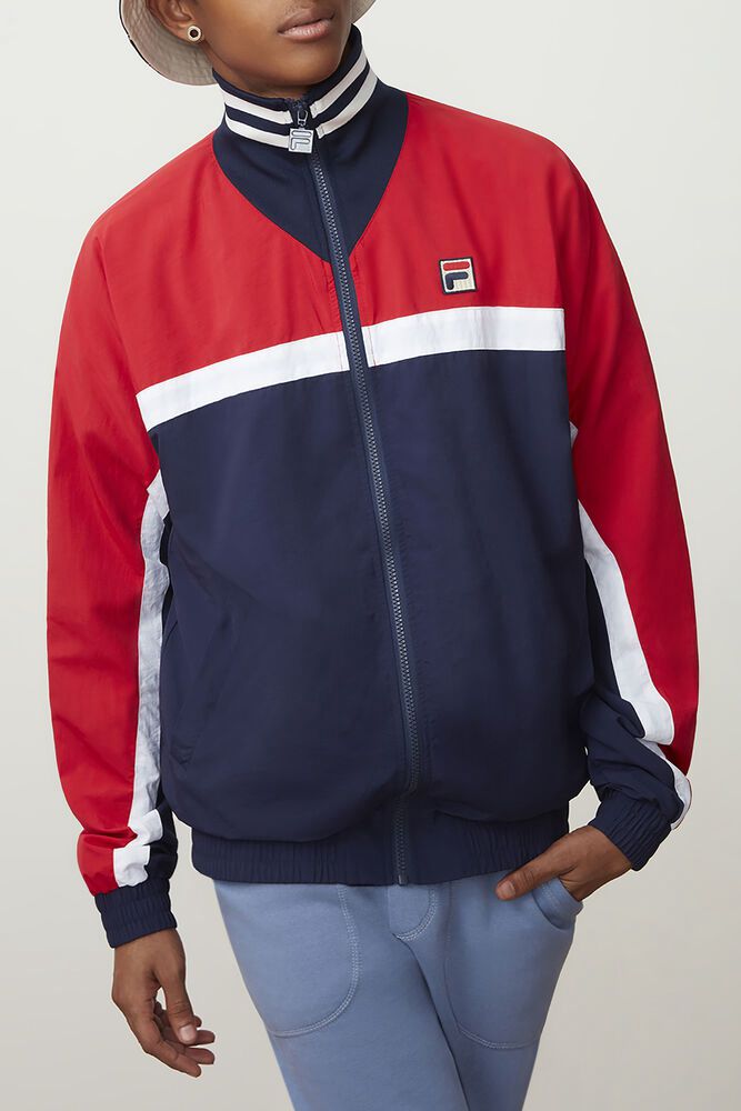 Fila Jacket Mens Navy/Red Diego Track - Ireland 09354-TMCD